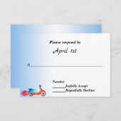 Multi Kleur Motor & Vlammen Huwelijk RSVP Kaart (Voorkant / Achterkant)