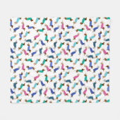 Multi Kleur Pastel Dachshund Vliesdeken Fleece Deken (Voorkant (Horizontaal))