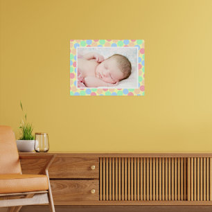 Multi-Kleur Pastel Stippen Patroon Aangepaste Baby Poster