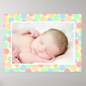 Multi-Kleur Pastel Stippen Patroon Aangepaste Baby Poster (Voorkant)