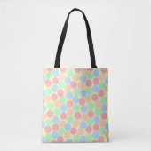 Multi-Kleur Pastel Stippen Patroon Tote Bag (Voorkant)