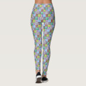 Multi Kleur Preppy Madras Patchwork Stijl Geruit Leggings (Achterkant)