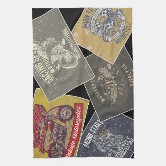 Multi Kleur Retro Auto Theedoek (Verticaal)