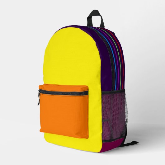 Multi-Kleur Retro Stijl Rugzak (Achterkant Hoek Rechts)