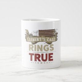 Multi kleur "Rings True" woord afgedrukt Grote Koffiekop