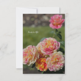 Multi Kleur Roze & Gele Rozen Notitiekaartje