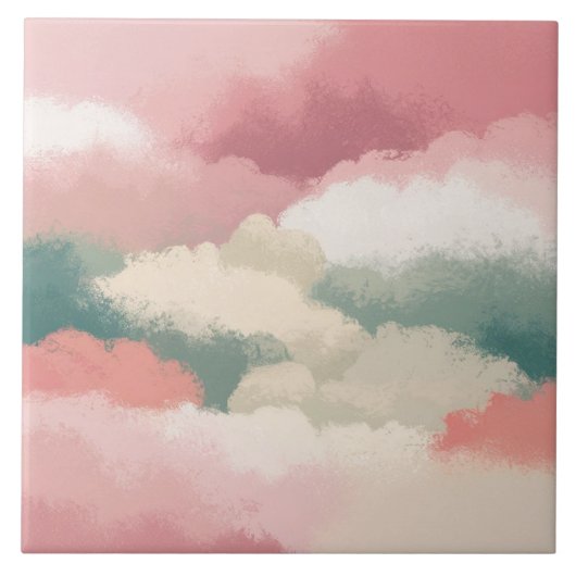 Multi kleur schaduw cloud groot tegeltje (Voorkant)