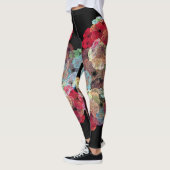 Multi kleur spatten op zwarte achtergrond leggings (Links)