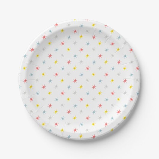 Multi Kleur Ster Patroon Papieren Bord (Voorkant)