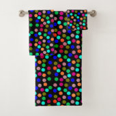 Multi kleur stippen badhanddoek set bad handdoek (Insitu)