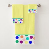Multi kleur stippen badhanddoek set bad handdoek (Insitu)