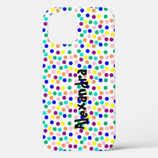 Multi kleur stippen gepersonaliseerd Case-Mate iPhone case (Achterkant)