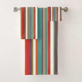 Multi Kleur Streeppatroon Bad Handdoek