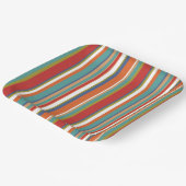 Multi Kleur Streeppatroon Papieren Bordje (Gebogen)