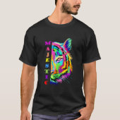 Multi kleur tijger ontwerp t-shirt (Voorkant)