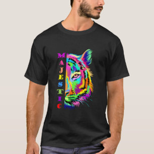 Multi kleur tijger ontwerp t-shirt