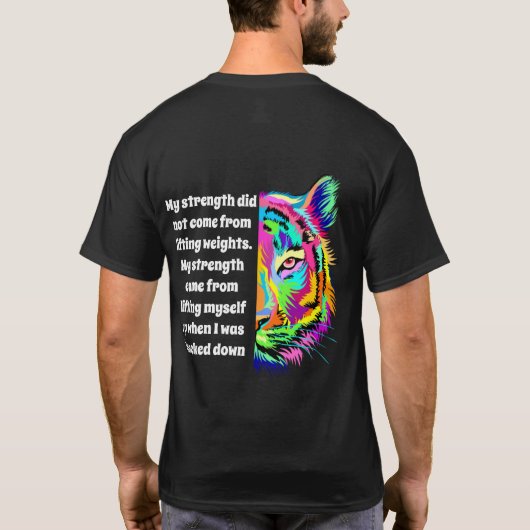 Multi kleur tijger ontwerp t-shirt (Achterkant)