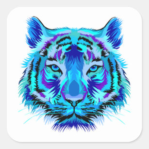 Multi kleur tijger ontwerp vierkante sticker
