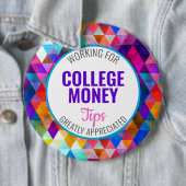 Multi kleur | Tips gewaardeerd | Studiegeld Ronde Button 6,0 Cm (In situ)