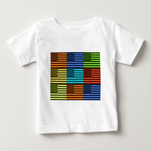 Multi-Kleur USA Vlag Geruit: Modern Abstracte Ve (Voorkant)