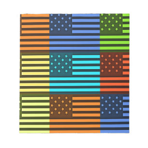 Multi-Kleur USA Vlag Geruit: Modern Abstracte Ve Notitieblok