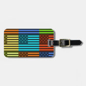 Multi kleur USA vlag geruit vector patroon kunst Bagagelabel (Voorkant horizontaal)