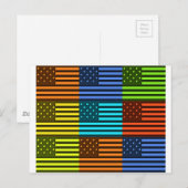 Multi kleur USA vlag geruit vector patroon kunst Briefkaart (Voorkant / Achterkant)