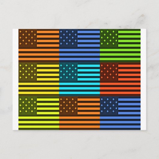 Multi kleur USA vlag geruit vector patroon kunst Briefkaart (Voorkant)