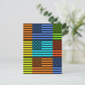 Multi kleur USA vlag geruit vector patroon kunst Briefkaart (Staand voorkant)