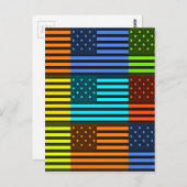 Multi kleur USA vlag geruit vector patroon kunst Briefkaart (Voorkant / Achterkant)