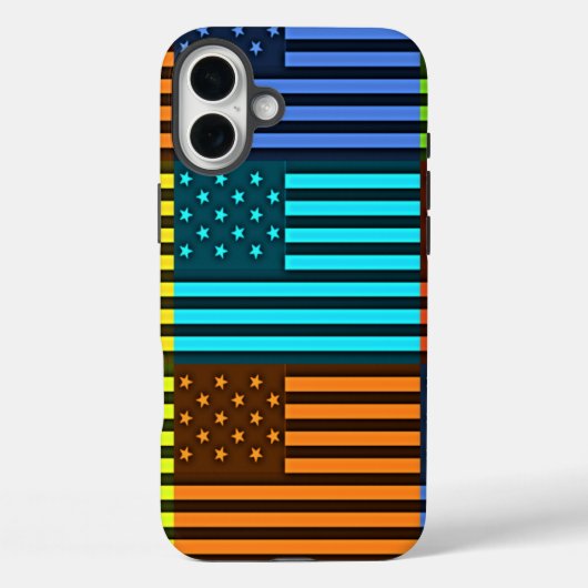 Multi kleur USA vlag geruit vector patroon kunst Case-Mate iPhone Case (Achterkant)