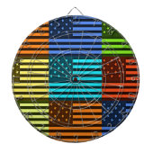 Multi kleur USA vlag geruit vector patroon kunst Dartbord (Voorkant)