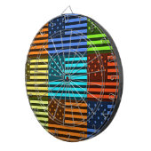 Multi kleur USA vlag geruit vector patroon kunst Dartbord (Voorkant Rechts)