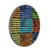 Multi kleur USA vlag geruit vector patroon kunst Dartbord (Voorkant Links)