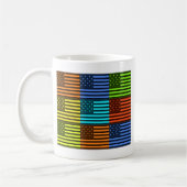 Multi kleur USA vlag geruit vector patroon kunst Koffiemok (Links)