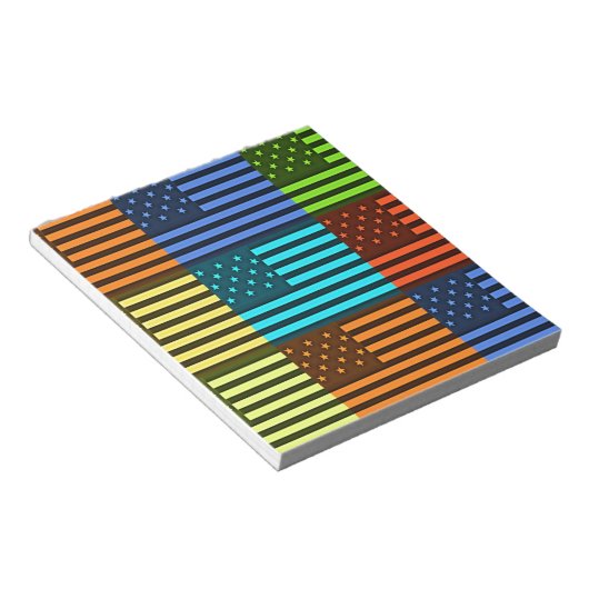 Multi kleur USA vlag geruit vector patroon kunst Notitieblok (Schuin)