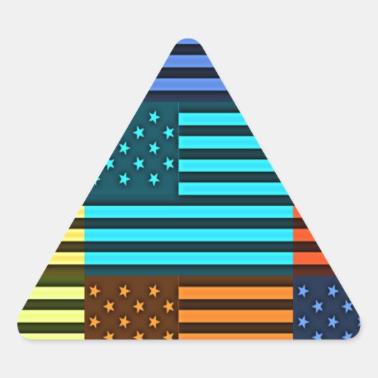 Multi kleur USA vlag geruit vector patroon kunst Sticker (Voorkant)