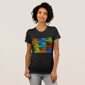 Multi kleur USA vlag geruit vector patroon kunst T-shirt (Voorkant volledig)