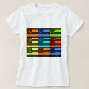 Multi kleur USA vlag geruit vector patroon kunst T-shirt