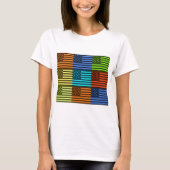 Multi kleur USA vlag geruit vector patroon kunst T-shirt (Voorkant)