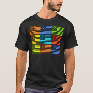 Multi kleur USA vlag geruit vector patroon kunst T-shirt