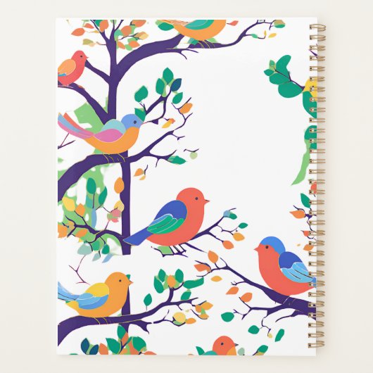 Multi kleur Vogels Planner (Achterkant)