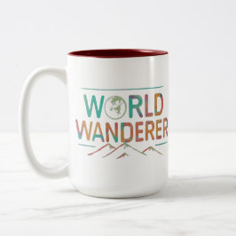 Multi kleur wereld wonder letter ontwerp tweekleurige koffiemok
