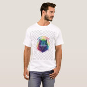 Multi-Kleur Wolf Roep de Onbedwingbare Runic Ci T-shirt (Voorkant volledig)