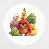 Multi kleuren Angry Birds Labels (Design 2)