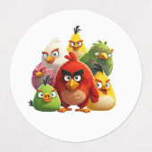Multi kleuren Angry Birds Labels (Design 1)
