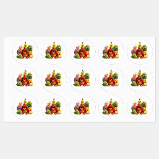 Multi kleuren Angry Birds Labels