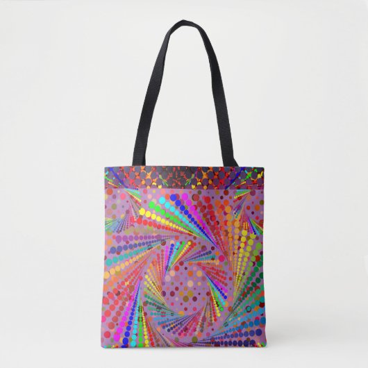 Multi-kleuren Artful Herbruikbare Plezier en Kleur Tote Bag (Voorkant)