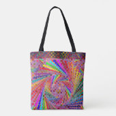Multi-kleuren Artful Herbruikbare Plezier en Kleur Tote Bag (Achterkant)