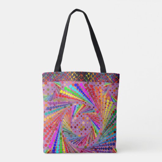 Multi-kleuren Artful Herbruikbare Plezier en Kleur Tote Bag (Achterkant)